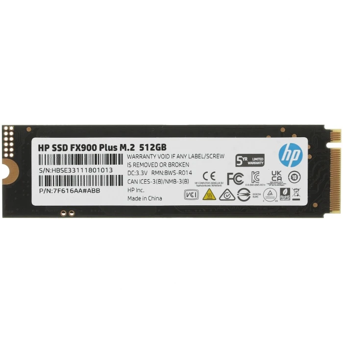 SSD накопитель HP FX900 plus 512Gb M.2 NVMe, 7F616AA#AAB