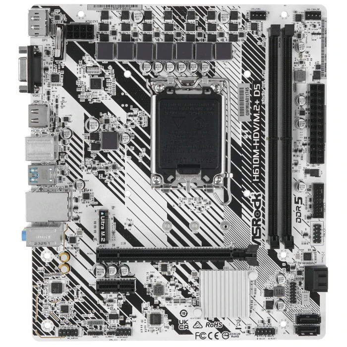 Мат. плата ASRock H610M-HDV/M.2+ D5, LGA 1700