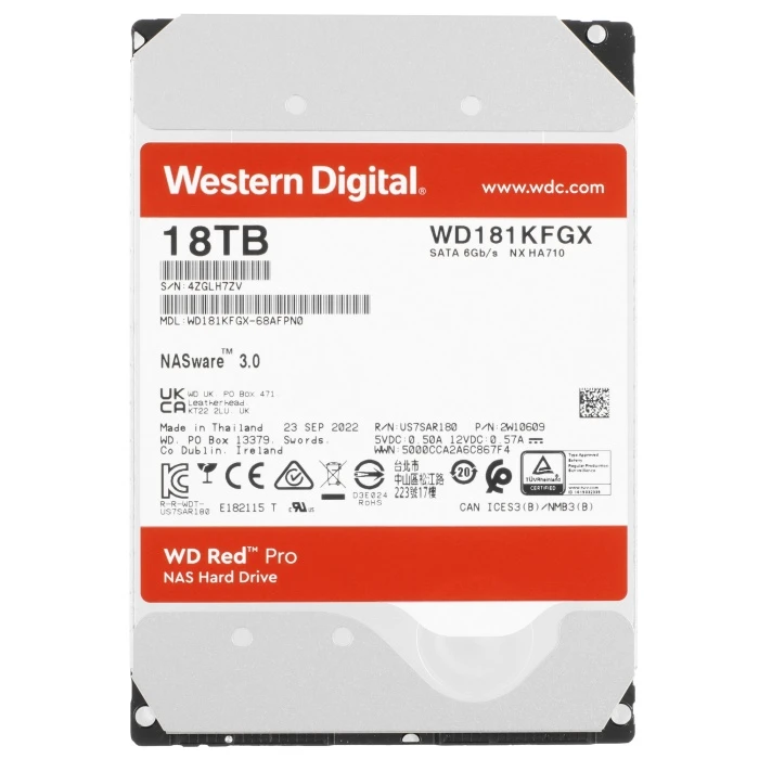 HDD диск WD Red Pro 18Tb 3.5", WD181KFGX
