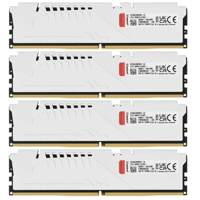 Оперативная память Kingston FURY Beast White 64Gb 6000Mhz, KIT 4*16Gb, KF560C40BWK4-64
