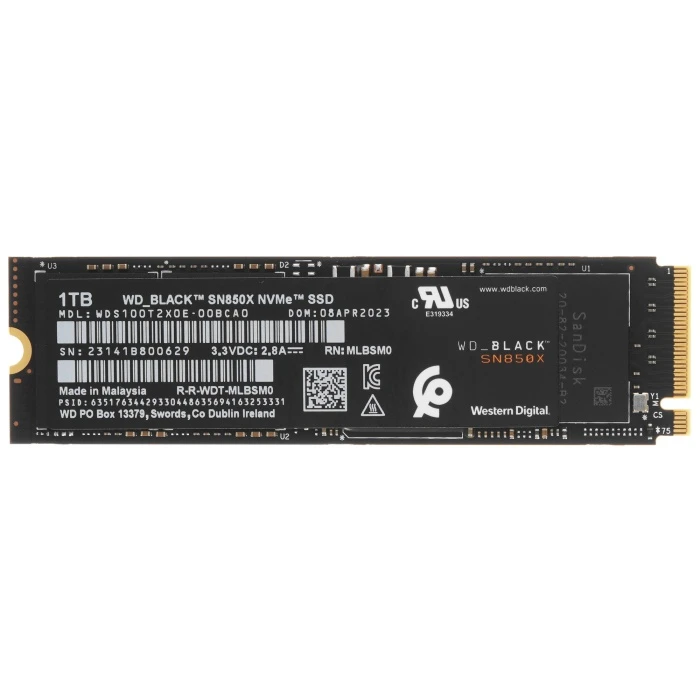 SSD накопитель WD Black SN850X 1Tb M.2 NVMe, WDS100T2X0E