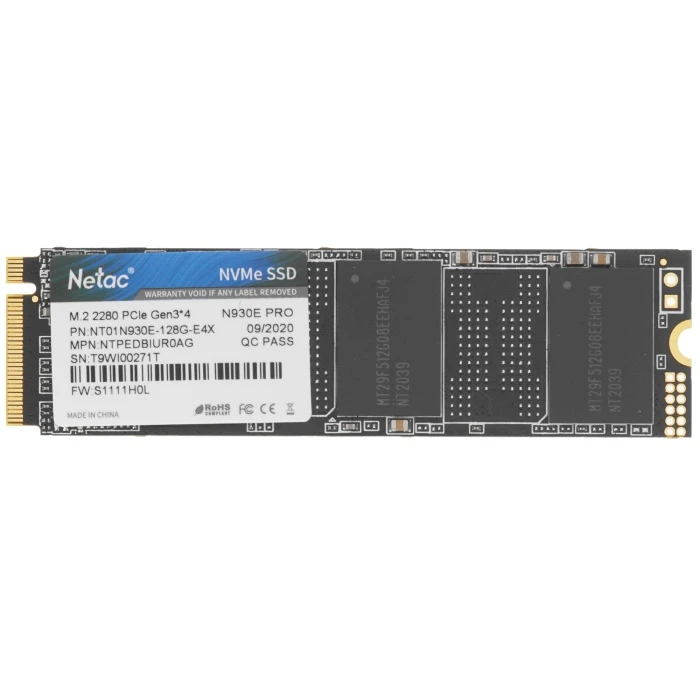 SSD накопитель Netac N930E Pro 128Gb M.2 NVMe, NT01N930E-128G-E4X
