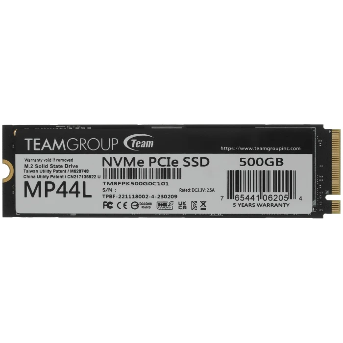 SSD накопитель TEAMGROUP MP44L 500Gb M.2 NVMe, TM8FPK500G0C101