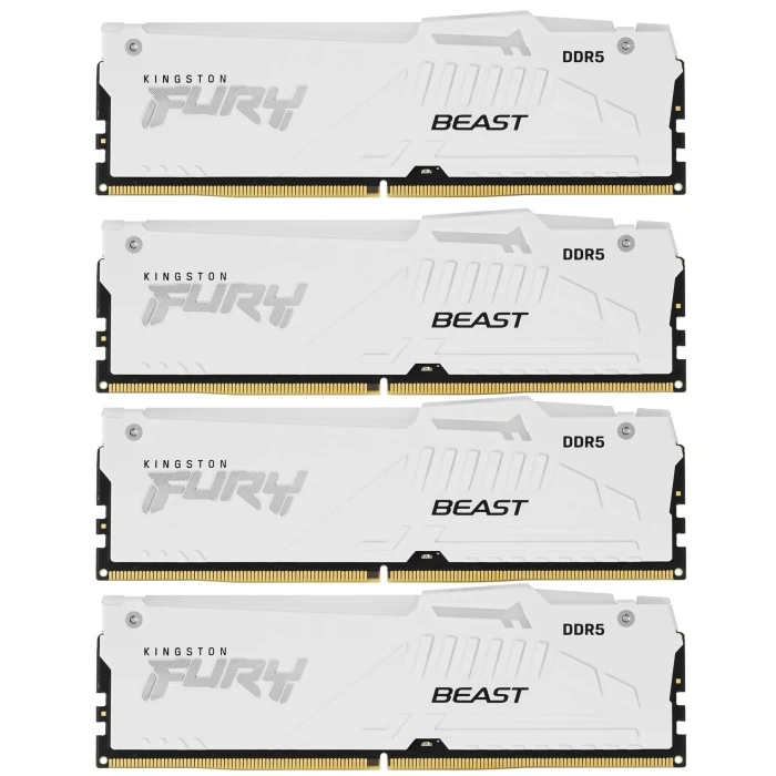 Оперативная память Kingston FURY Beast White RGB 64Gb 5600Mhz, KIT 4*16Gb, KF556C40BWAK4-64