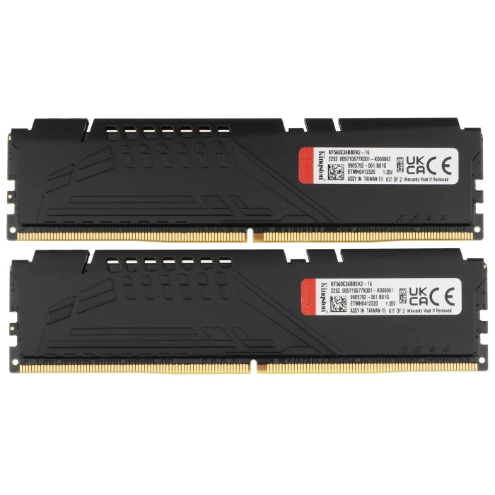 Оперативная память Kingston Fury Beast Black AMD 16Gb 6000Mhz, KIT 2*8Gb, KF560C36BBEK2-16