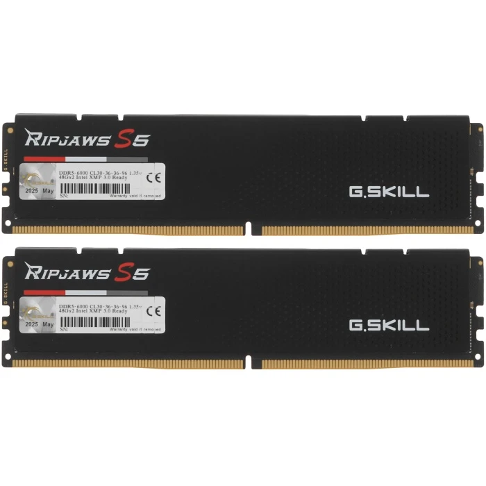 Оперативная память G.Skill Ripjaws S5 96Gb 6000Mhz, KIT 2*48Gb, F5-6000J3036F48GX2-RS5K