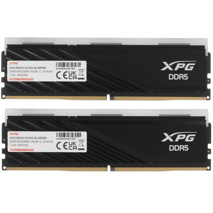Оперативная память ADATA XPG Lancer Blade RGB 32Gb 6000Mhz, KIT 2*16Gb, AX5U6000C3016G-DTLABRBK