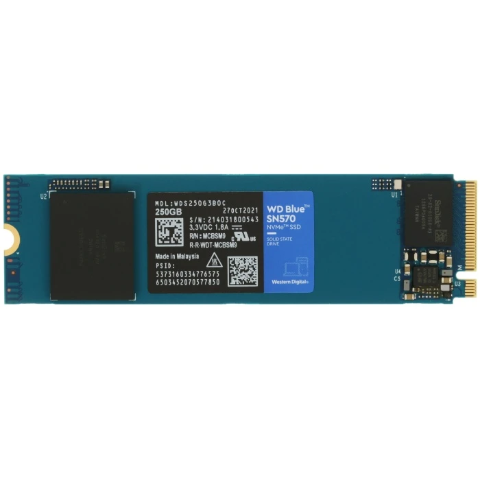 SSD накопитель WD Blue SN570 250Gb M.2 NVMe, WDS250G3B0C
