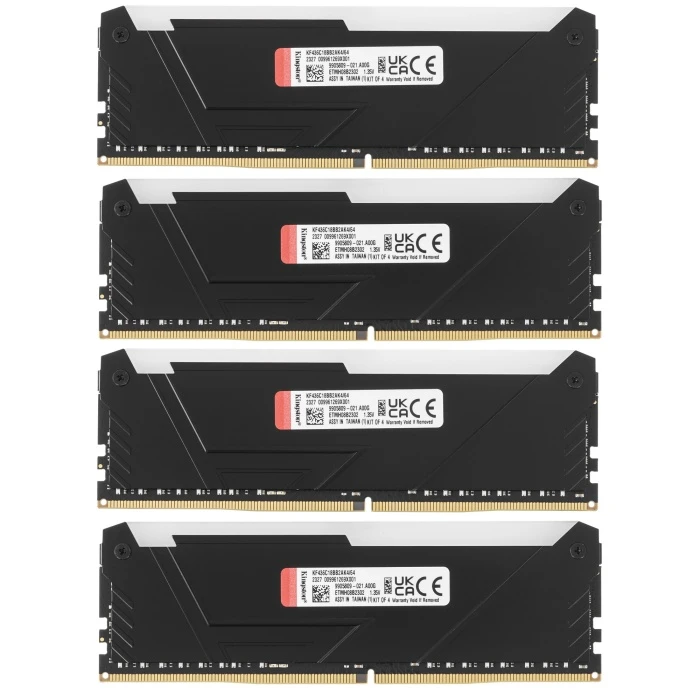 Оперативная память Kingston FURY Beast Black RGB 16Gb 3600Mhz, KIT 4*16Gb, KF436C18BB2AK4/64