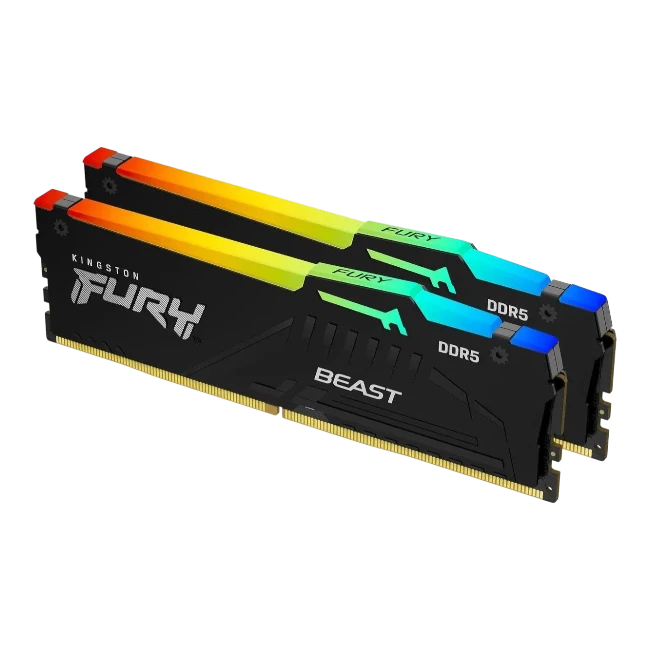 Оперативная память Kingston FURY Beast RGB 32Gb 6400MHz, KIT 2*16Gb, KF564C32BBEAK2-32