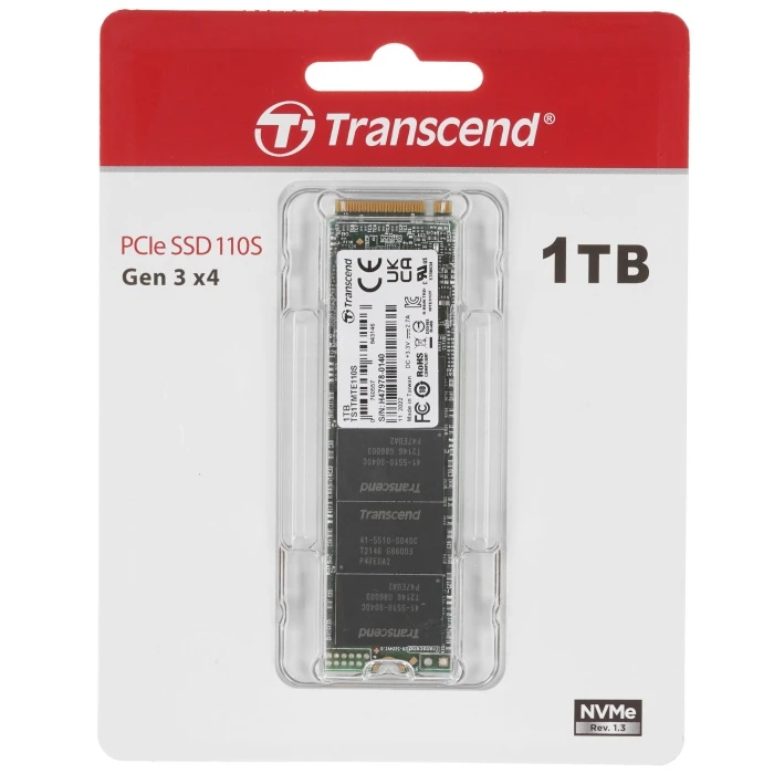 SSD накопитель Transcend MTE110S 1Tb M.2 NVMe, TS1TMTE110S