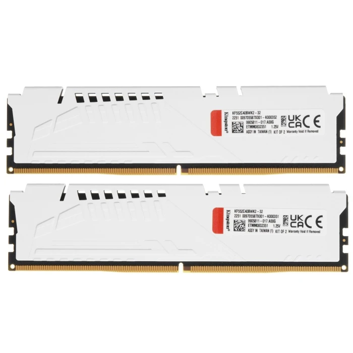 Оперативная память Kingston FURY Beast White 32Gb 5200Mhz, KIT 2*16Gb, KF552C40BWK2-32