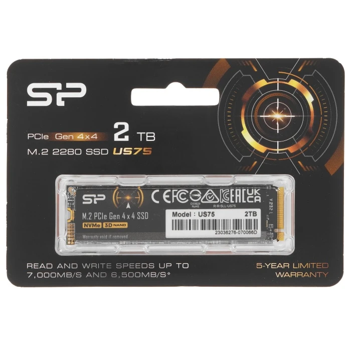 SSD накопитель Silicon Power US75 2Tb M.2 NVMe, SP02KGBP44US7505