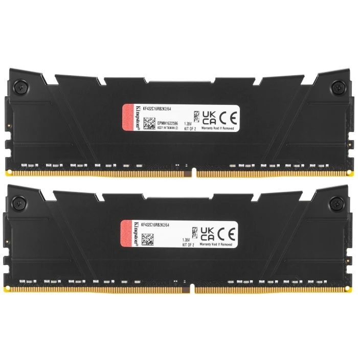 Оперативная память Kingston FURY Renegade 64Gb 3200Mhz, KIT 2*32Gb, KF432C16RB2K2/64