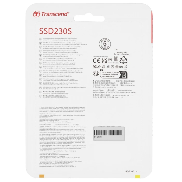 SSD накопитель Transcend SSD230S 4Tb 2.5" SATA, TS4TSSD230S