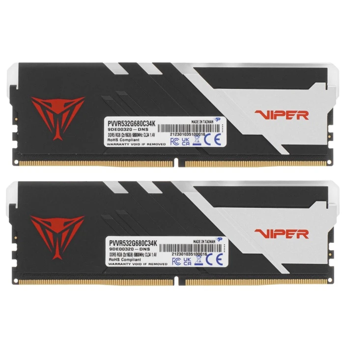 Оперативная память Patriot Viper Venom RGB 32Gb 6800Mhz, KIT 2*16Gb, PVVR532G680C34K
