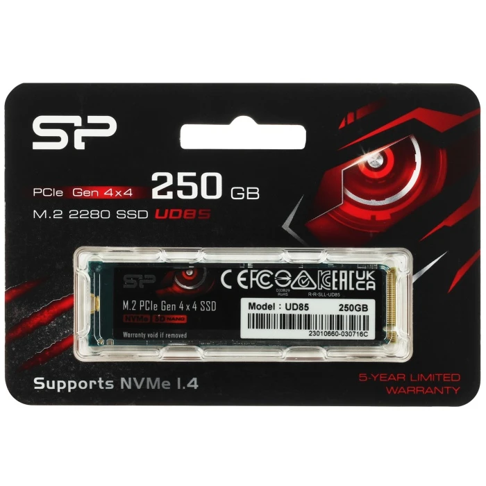 SSD накопитель Silicon Power UD85 250Gb M.2 NVMe, SP250GBP44UD8505