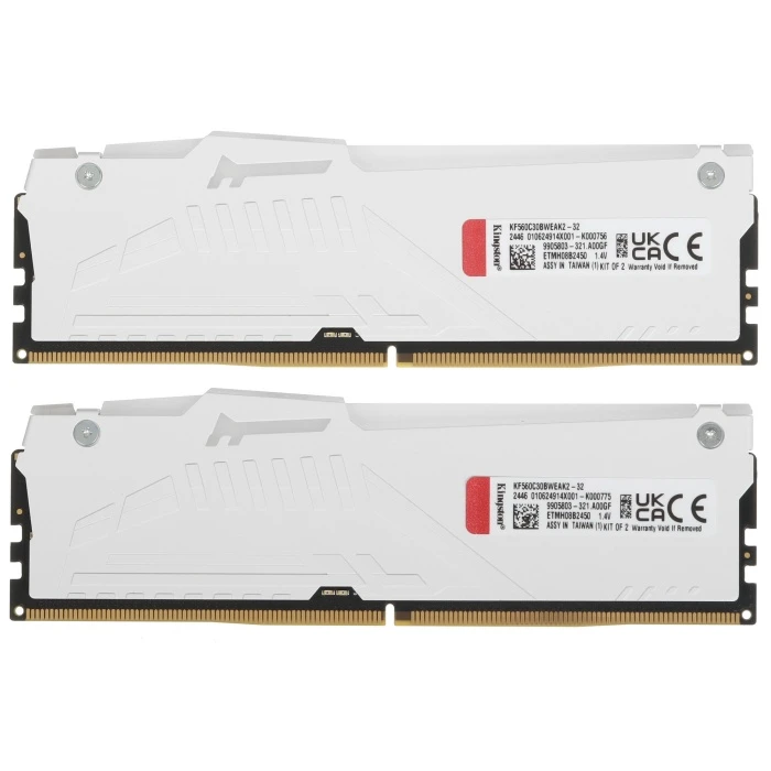 Оперативная память Kingston FURY Beast White RGB 32Gb 6000Mhz, KIT 2*16Gb, KF560C30BWEAK2-32