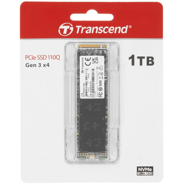 SSD накопитель Transcend 110Q 1Tb M.2 NVMe, TS1TMTE110Q