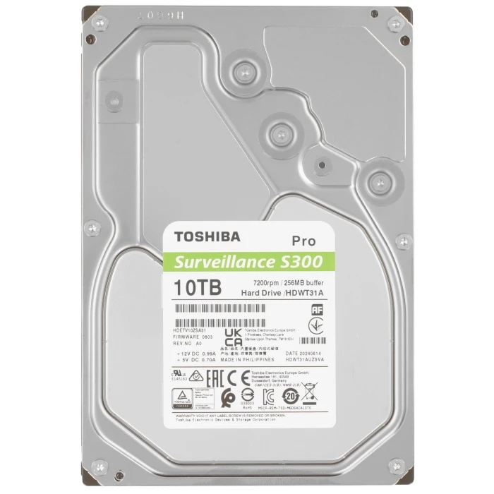 HDD диск Toshiba S300 Surveillance 10Tb 3.5", HDWT31AUZSVA