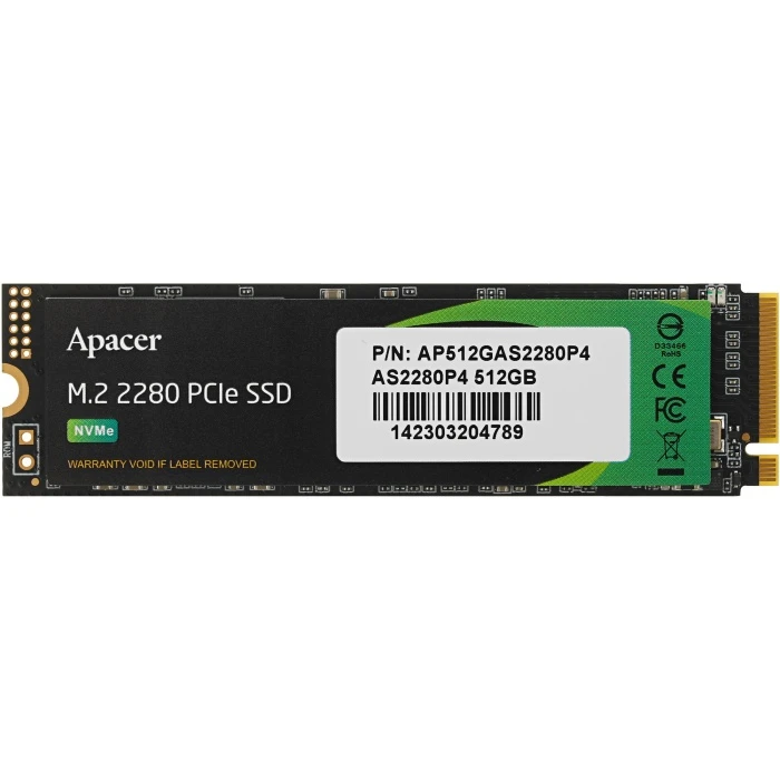 SSD накопитель Apacer AS2280P4 512Gb M.2 NVMe, AP512GAS2280P4-1