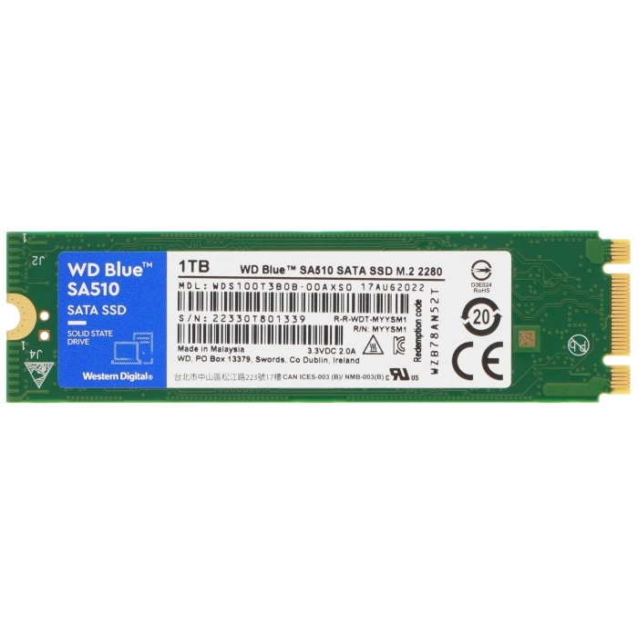 SSD накопитель WD Blue SA510 1Tb 2.5" SATA, WDS100T3B0B