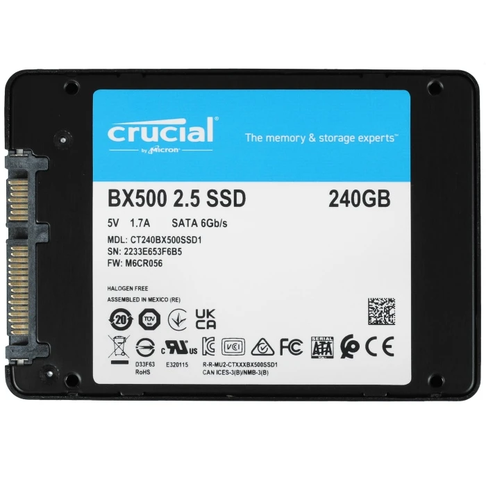 SSD накопитель Crucial BX500 240Gb 2.5" SATA, CT240BX500SSD1