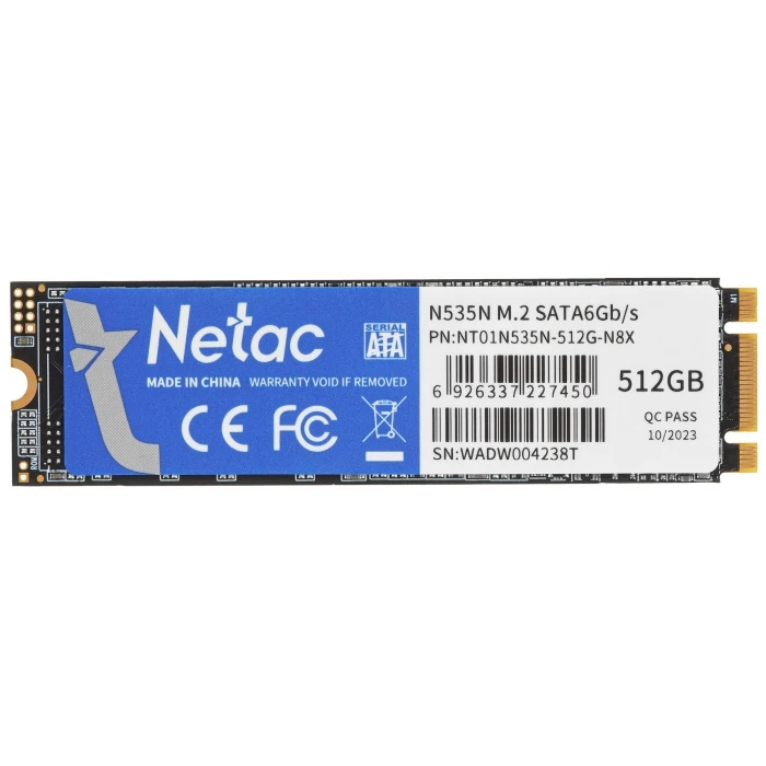 SSD накопитель Netac N535N 512Gb 2.5" SATA, NT01N535N-512G-N8X