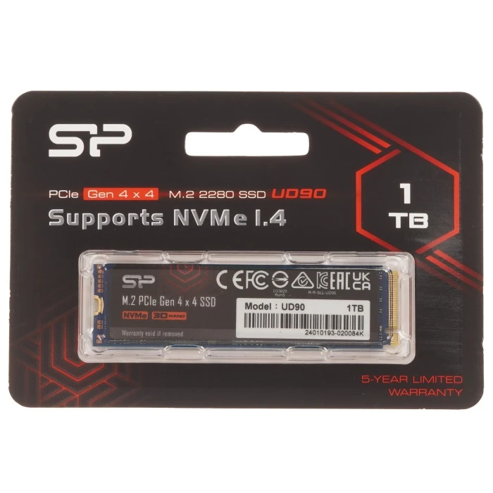 SSD накопитель Silicon Power UD90 1Tb M.2 NVMe, SP01KGBP44UD9005