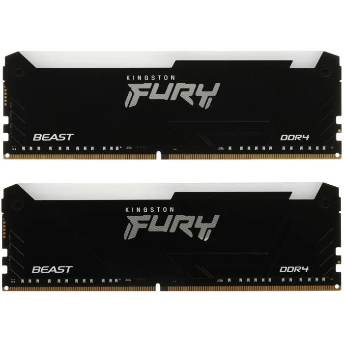 Оперативная память Kingston FURY Beast Black RGB 16Gb 3200Mhz, KIT 2*8Gb, KF432C16BB2AK2/16WP