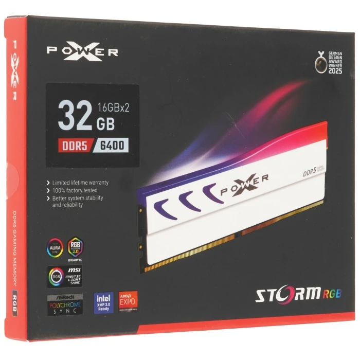 Оперативная память Silicon Power XPOWER Storm RGB 32Gb 6400Mhz, KIT 2*16Gb, SP032GXLWU64AFDL