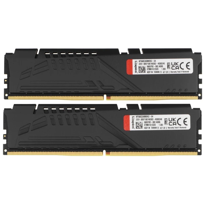 Оперативная память Kingston Fury Beast Black AMD 64Gb 6000Mhz, KIT 2*32Gb, KF560C36BBEK2-64
