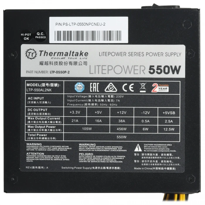 Блок питания Thermaltake Litepower 550W  черный
