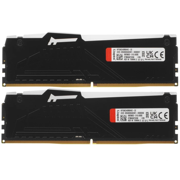 Оперативная память Kingston FURY Beast Black RGB 32Gb 5600Mhz, KIT 2*16Gb, KF556C40BBAK2-32