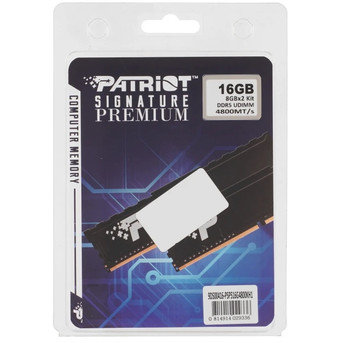 Оперативная память Patriot Signature Premium 16Gb 4800Mhz, KIT 2*8Gb, PSP516G4800KH1