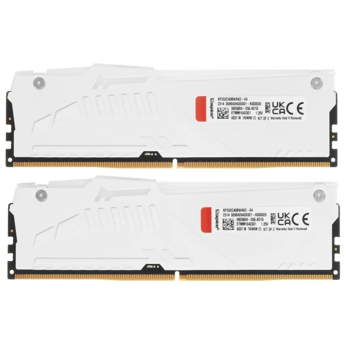 Оперативная память Kingston FURY Beast White RGB 64Gb 5200Mhz, KIT 2*32Gb, KF552C40BWAK2-64