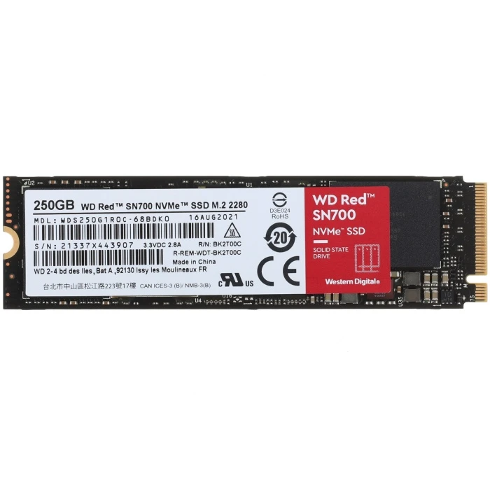 SSD накопитель WD Red SN700 250Gb M.2 NVMe, WDS250G1R0C