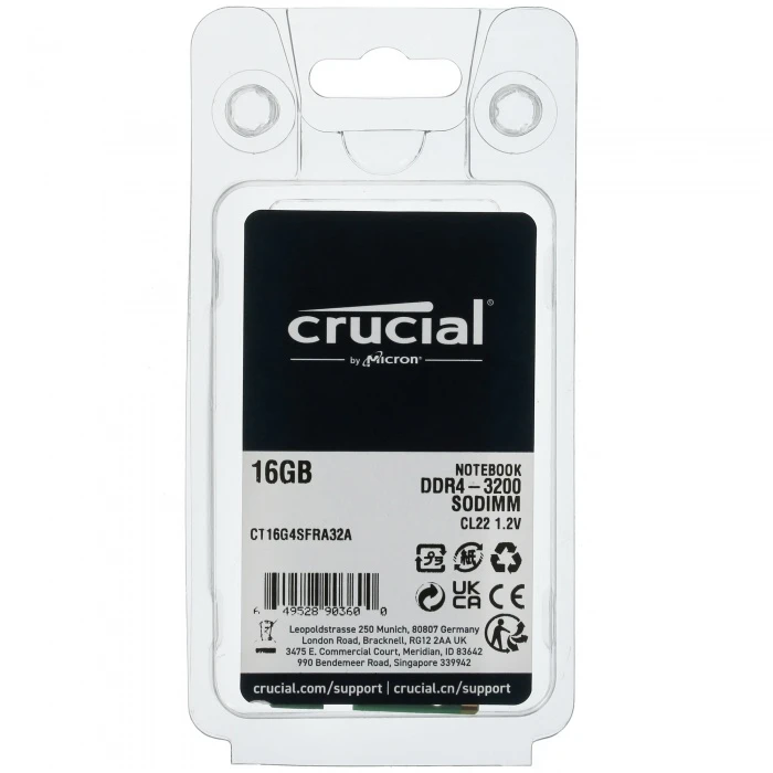 Оперативная память Crucial 16Gb 3200Mhz, CT16G4SFRA32A