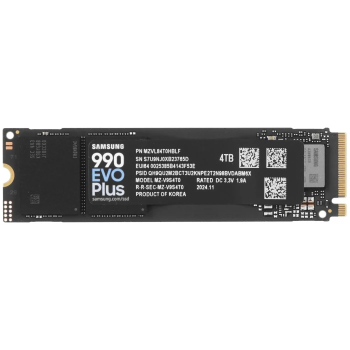 SSD накопитель Samsung 990 EVO Plus 4Tb M.2 NVMe, MZ-V9S4T0BW
