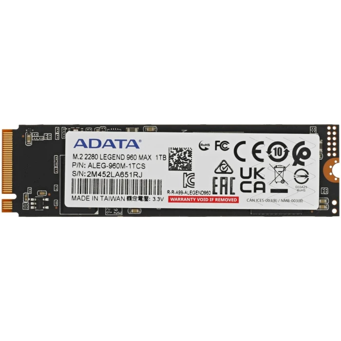 SSD накопитель ADATA LEGEND 960 MAX 1Tb M.2 NVMe, ALEG-960M-1TCS