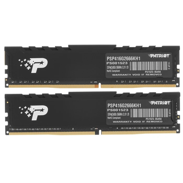 Оперативная память Patriot Signature Line Premium 16Gb 2666Mhz, KIT 2*8Gb, PSP416G2666KH1