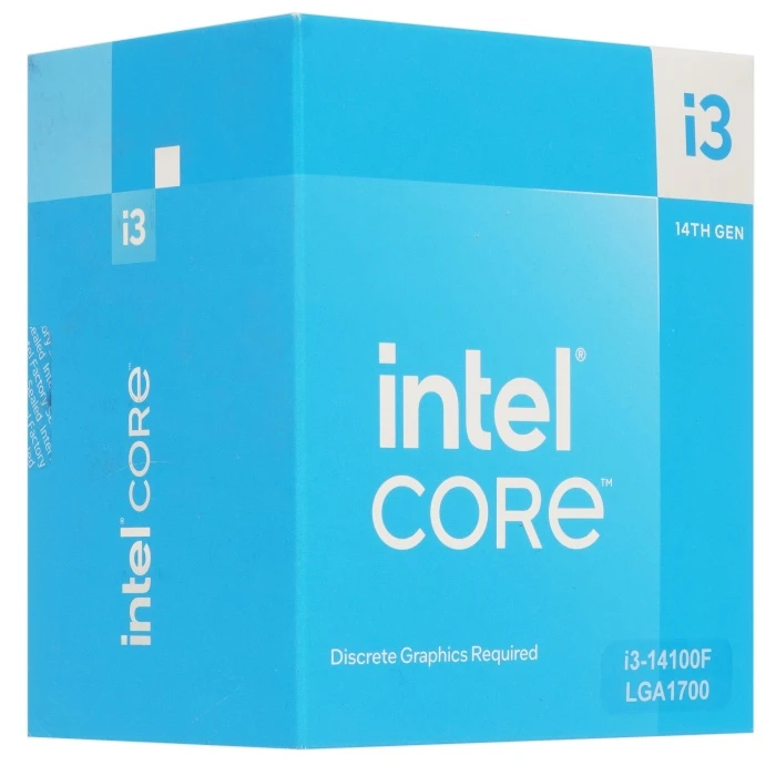Процессор Intel Core i3-14100F, BOX, LGA 1700