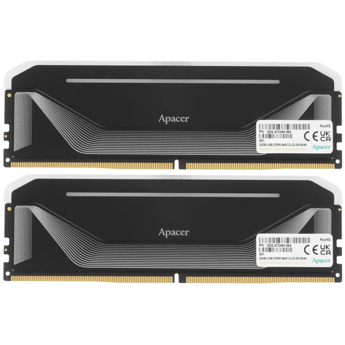 Оперативная память Apacer NOX RGB 64Gb 6400Mhz, KIT 2*32Gb, AH5U64G64C552NBAA-2
