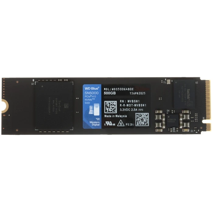 SSD накопитель WD Blue SN5000 500Gb M.2 NVMe, WDS500G4B0E