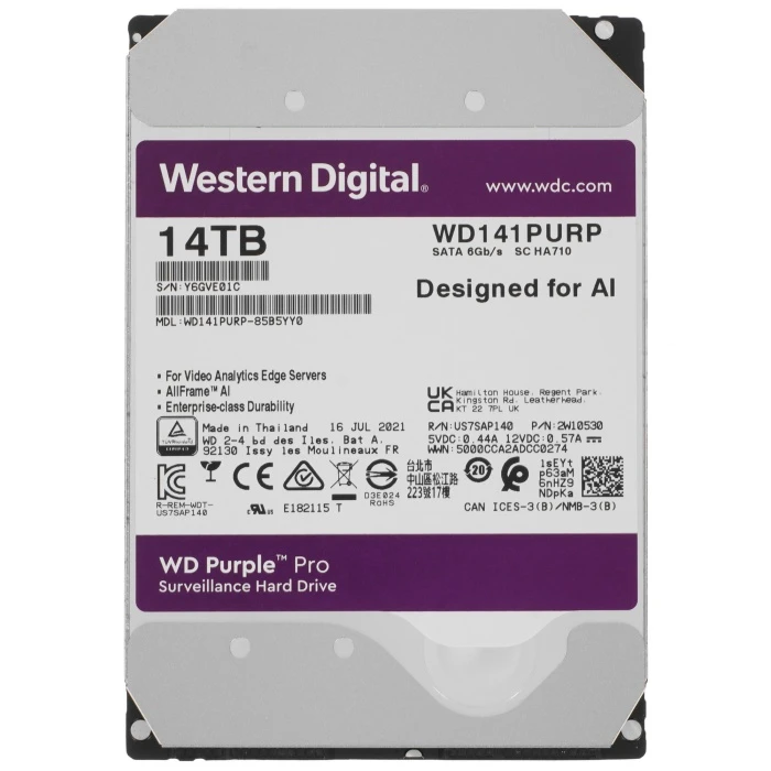 HDD диск WD Purple Pro 14Tb 3.5", WD141PURP
