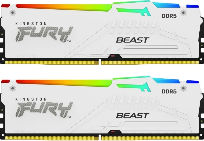Оперативная память Kingston Fury Beast AMD RGB White 32Gb 5600Mhz, KIT 2*16Gb, KF556C36BWEAK2-32