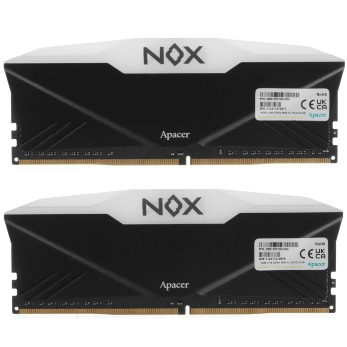 Оперативная память Apacer NOX RGB 32Gb 3600Mhz, KIT 2*16Gb, AH4U32G36C252NBAA-2