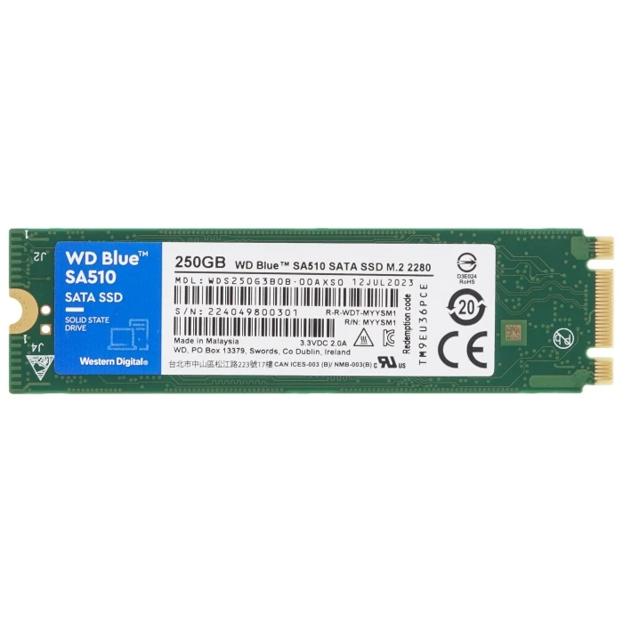 SSD накопитель WD Blue SA510 250Gb 2.5" SATA, WDS250G3B0B