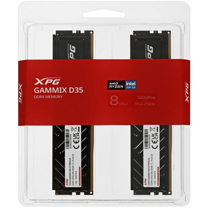 Оперативная память ADATA XPG GAMMIX D35 16Gb 3200Mhz, KIT 2*8Gb, AX4U32008G16A-DTBKD35