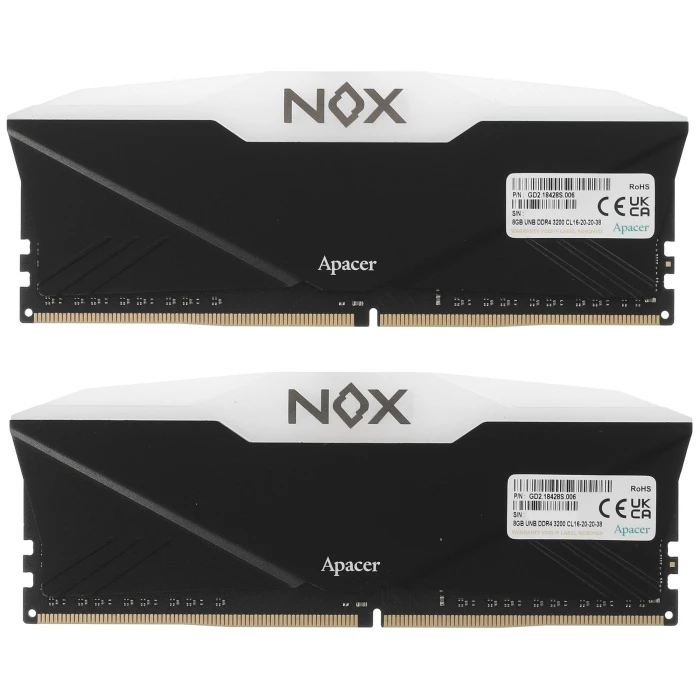 Оперативная память Apacer NOX RGB 16Gb 3200Mhz, KIT 2*8Gb, AH4U16G32C28YNBAA-2